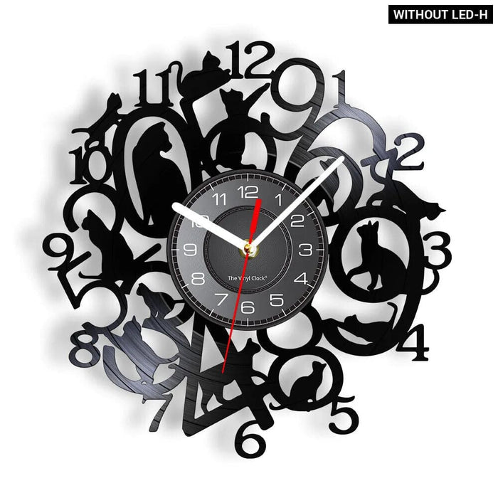Vintage Cat Vinyl Wall Clock