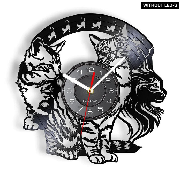 Vintage Cat Vinyl Wall Clock