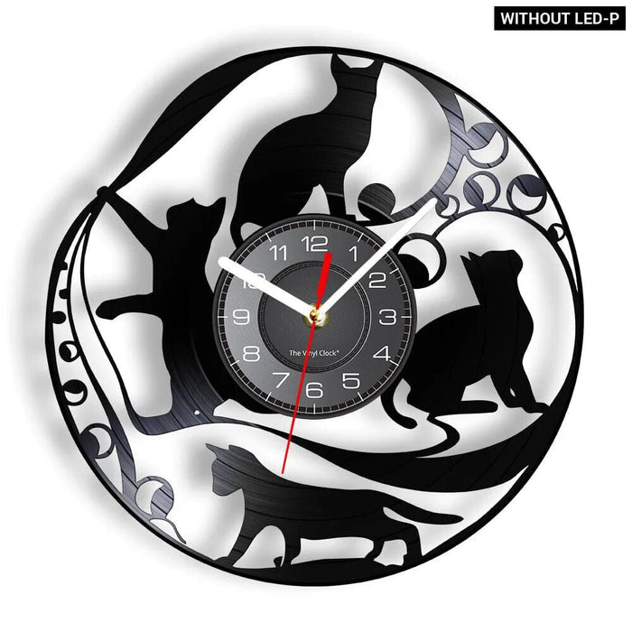 Vintage Cat Vinyl Wall Clock