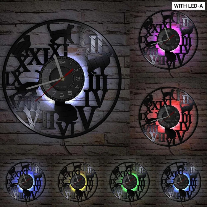 Vintage Cat Vinyl Wall Clock