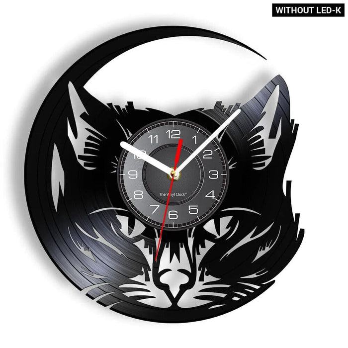 Vintage Cat Vinyl Wall Clock
