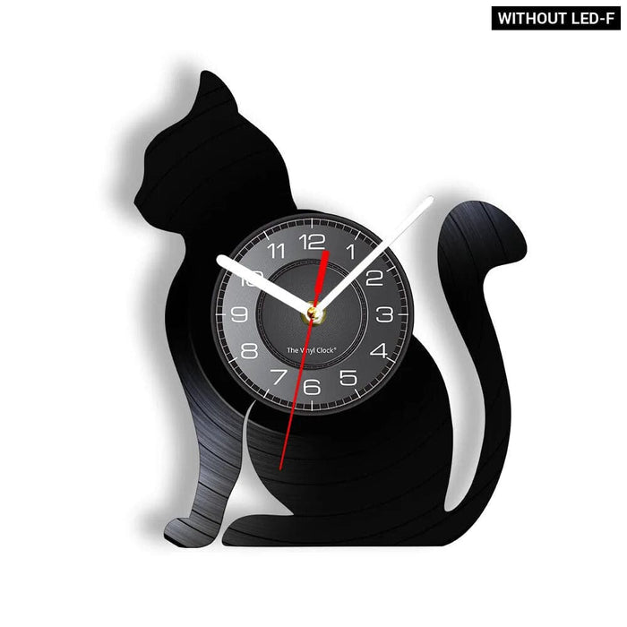 Vintage Cat Vinyl Wall Clock