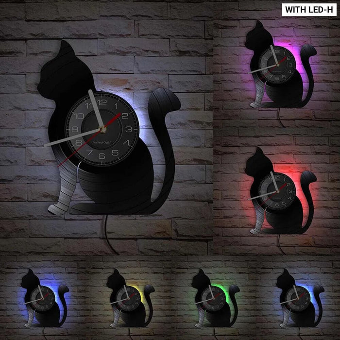 Vintage Cat Vinyl Wall Clock