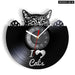 Vintage Cat Vinyl Wall Clock
