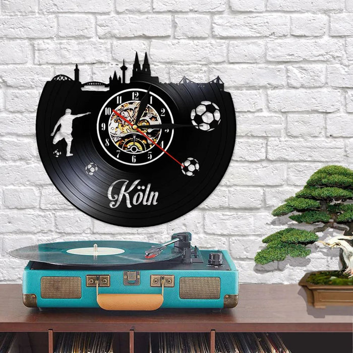 Vintage Cologne Skyline Vinyl Wall Clock