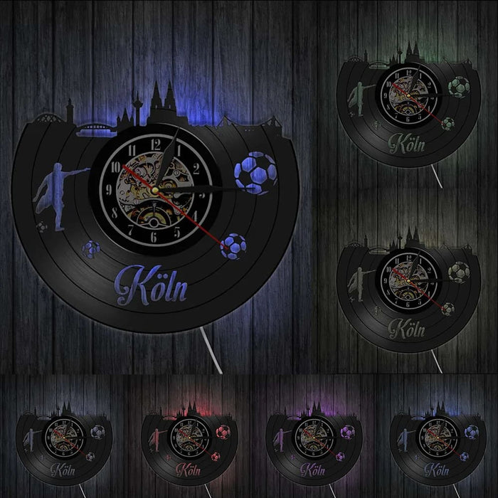 Vintage Cologne Skyline Vinyl Wall Clock