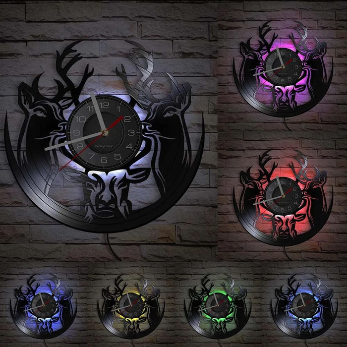 Vintage Deer Hunting Wall Clock