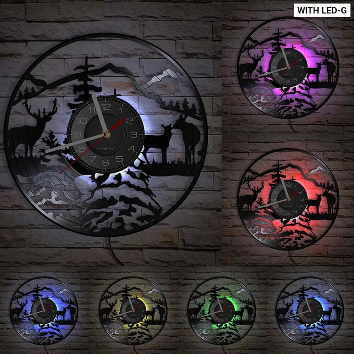 Vintage Deer Hunting Wall Clock