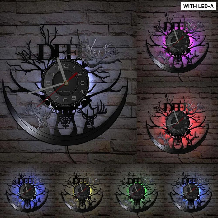 Vintage Deer Hunting Wall Clock