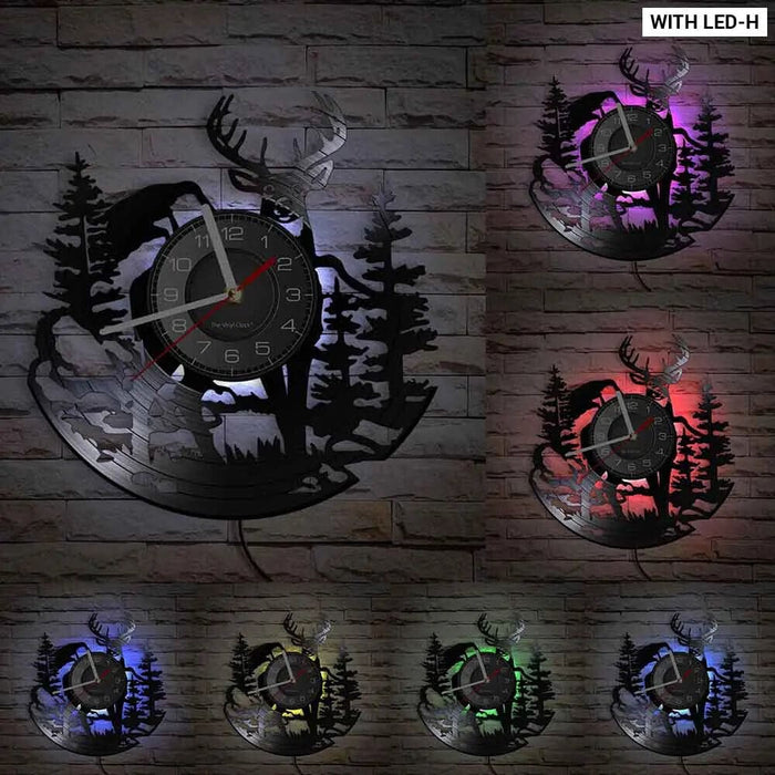 Vintage Deer Hunting Wall Clock