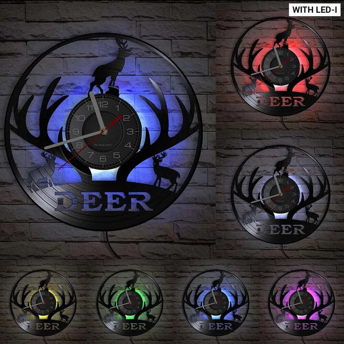 Vintage Deer Hunting Wall Clock