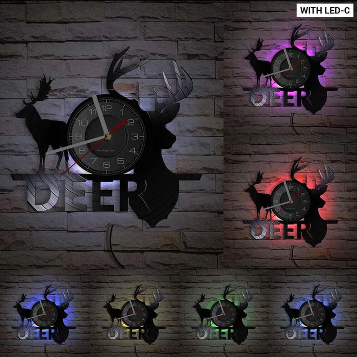 Vintage Deer Hunting Wall Clock