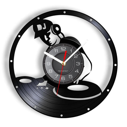 Vintage Dj Mixer Vinyl Record Clock
