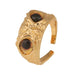 Vintage Owl Hawkeye Ring Gold Colour Finger