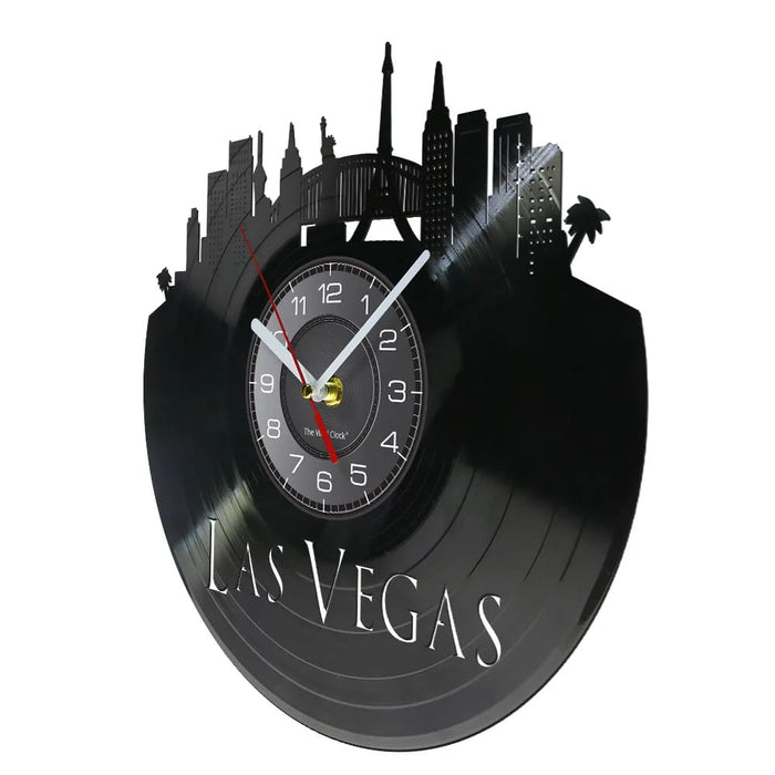 Vintage Las Vegas Skyline Vinyl Wall Clock
