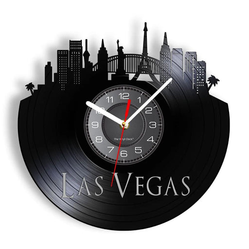 Vintage Las Vegas Skyline Vinyl Wall Clock