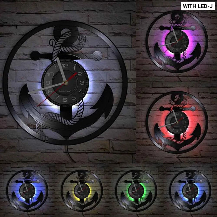 Vintage Nautical Led Wall Clock with Night Light