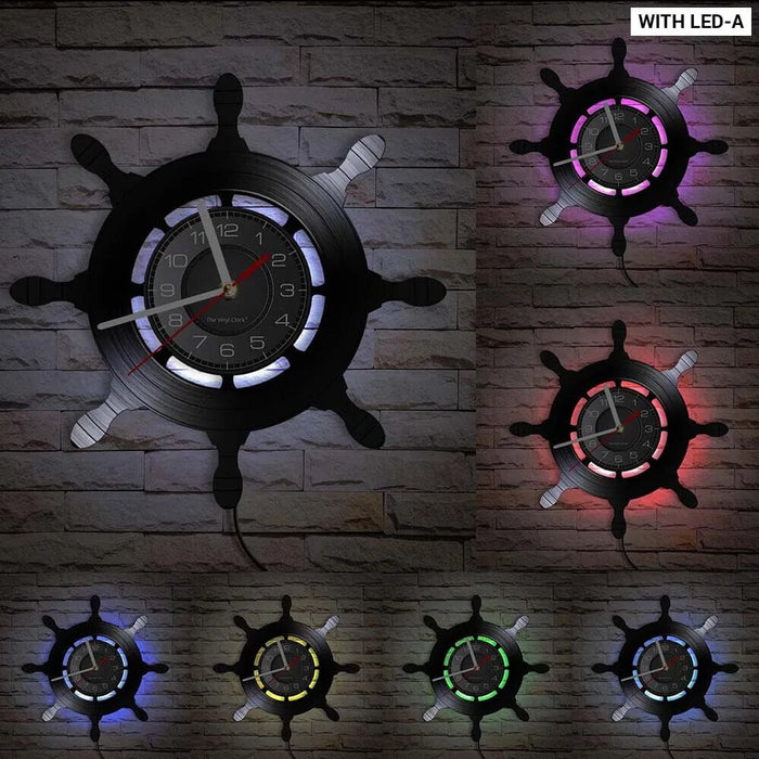 Vintage Nautical Led Wall Clock with Night Light