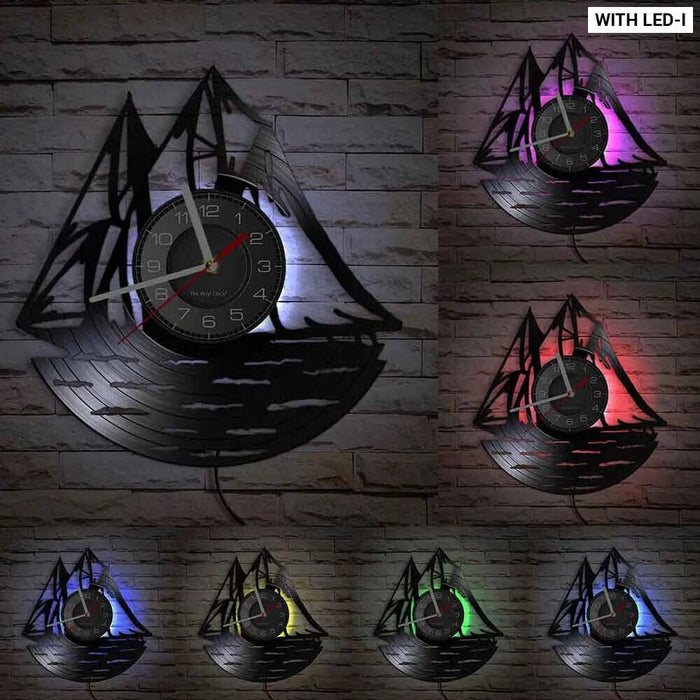Vintage Nautical Led Wall Clock with Night Light