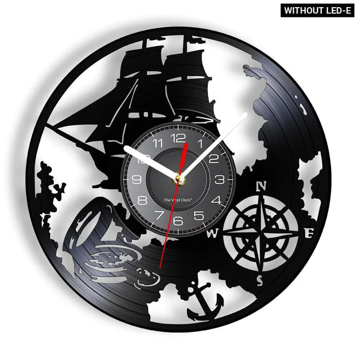 Vintage Nautical Led Wall Clock with Night Light