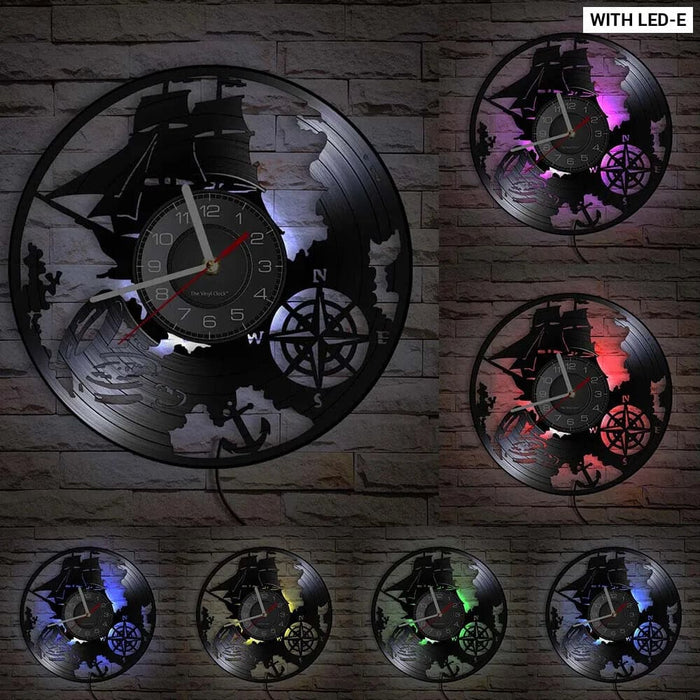 Vintage Nautical Led Wall Clock with Night Light