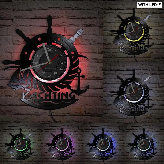 Vintage Nautical Led Wall Clock with Night Light