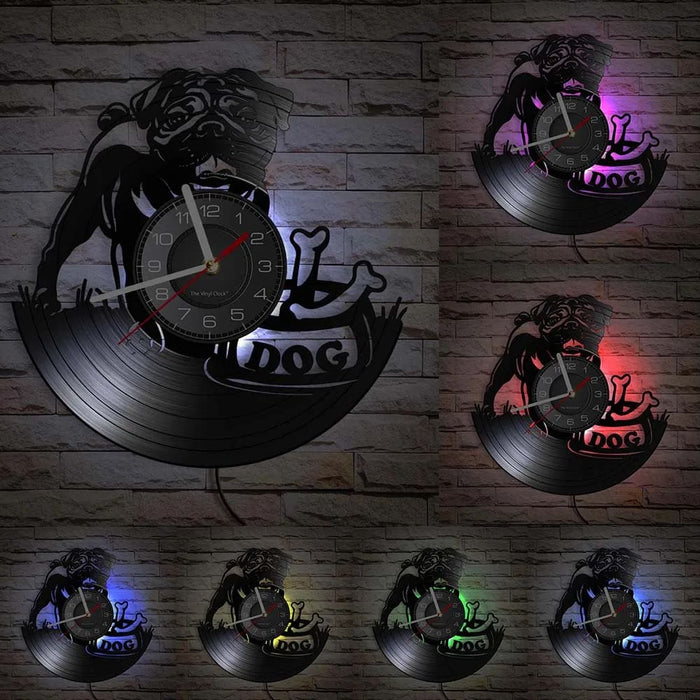 Vintage Pug Dog Wall Clock