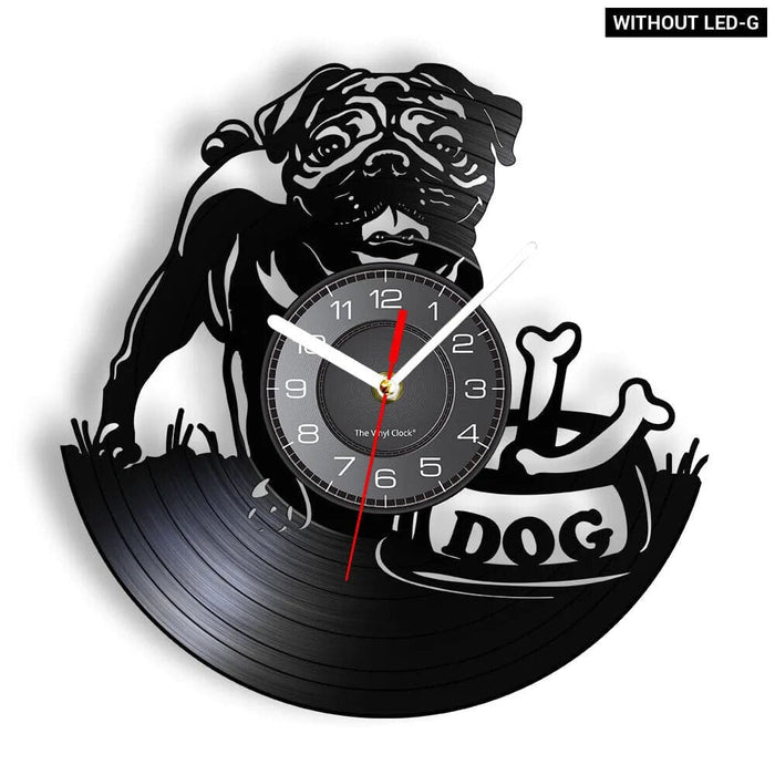 Vintage Pug Dog Wall Clock