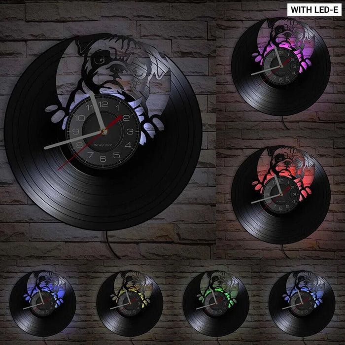 Vintage Pug Dog Wall Clock