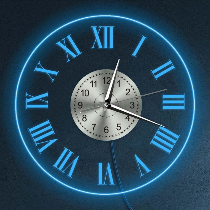 Vintage Roman Numerals Led Luminous Wall Clock
