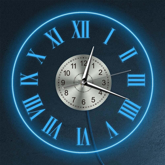 Vintage Roman Numerals Led Luminous Wall Clock