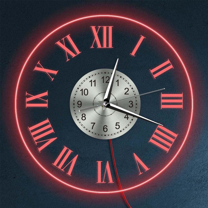 Vintage Roman Numerals Led Luminous Wall Clock