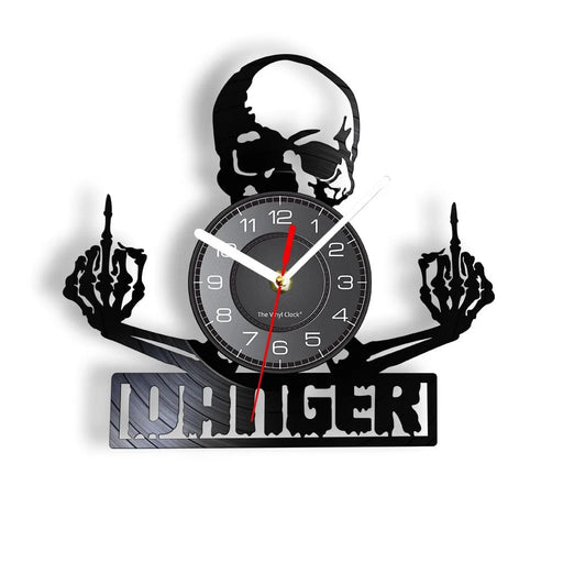 Vintage Skull Vinyl Record Wall Clock