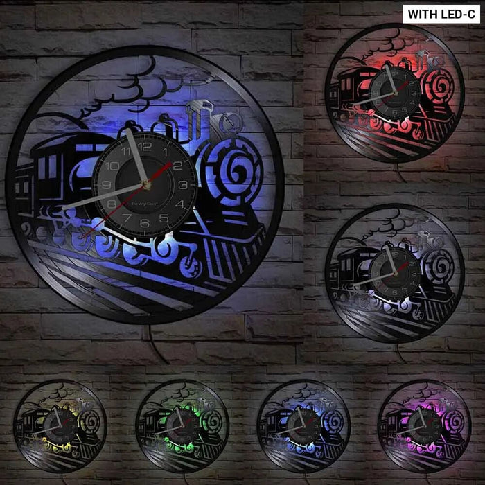 Vintage Steam Locomotive Wall Clock