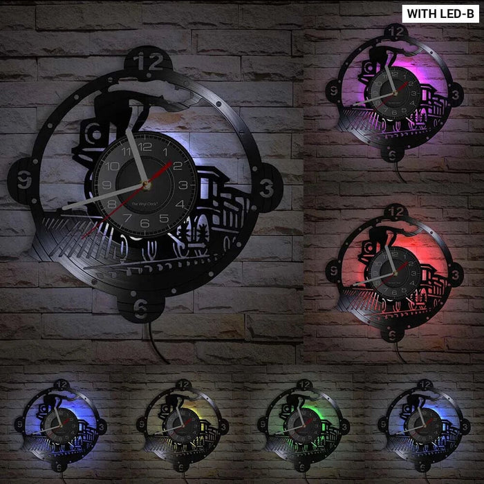 Vintage Steam Locomotive Wall Clock