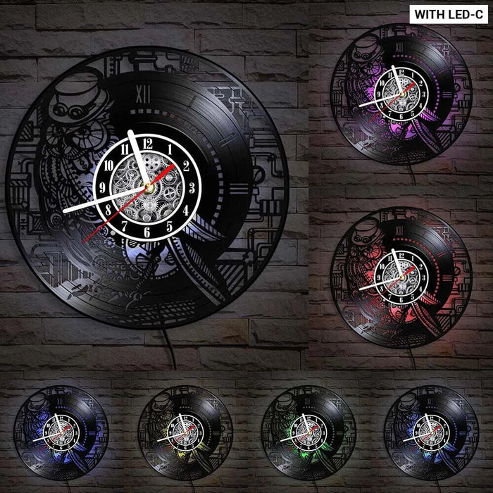 Vintage Steampunk Owl Wall Clock