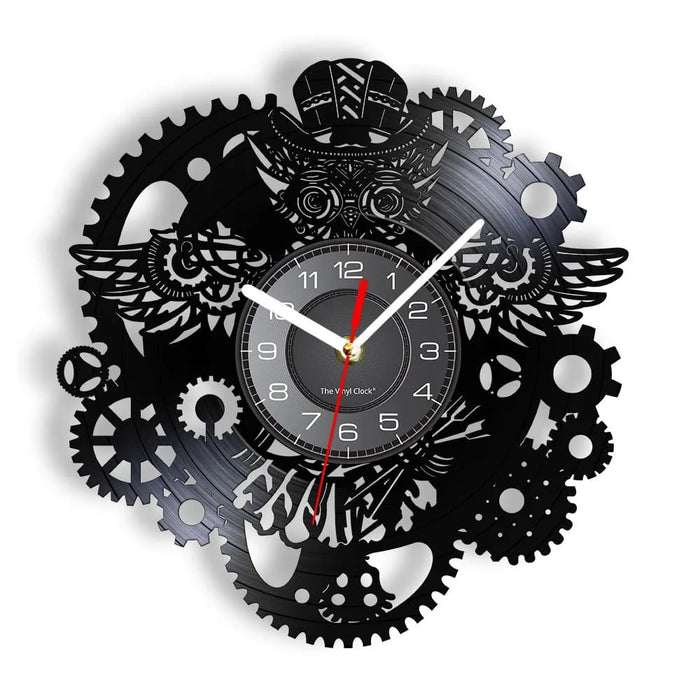 Vintage Steampunk Owl Wall Clock