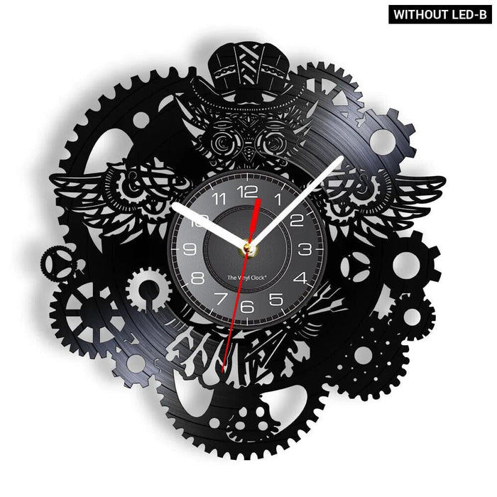 Vintage Steampunk Owl Wall Clock