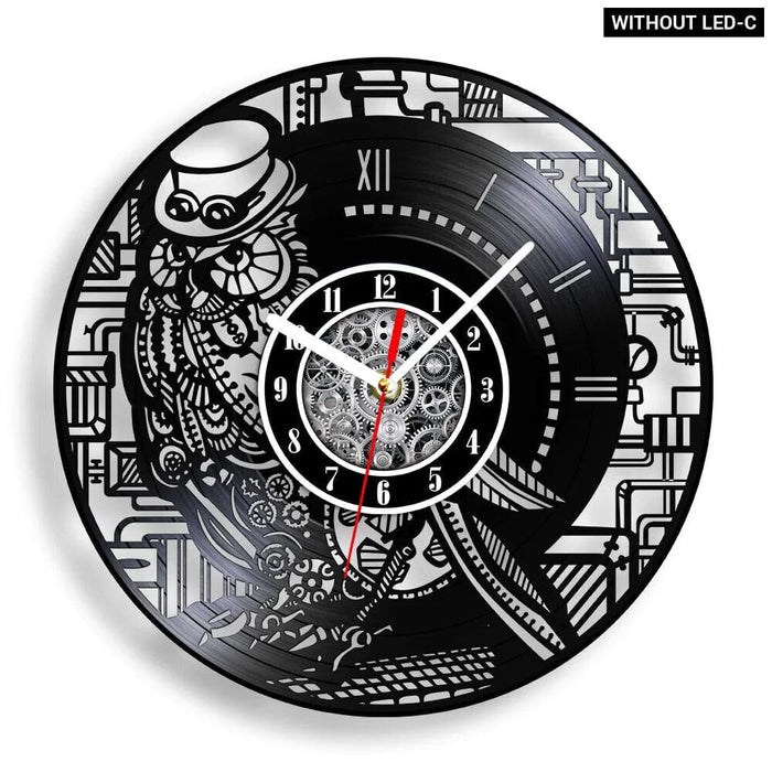 Vintage Steampunk Owl Wall Clock