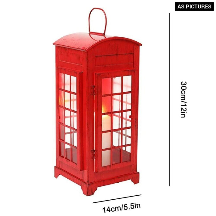 Vintage Telephone Booth Shaped Candle Holder Hanging