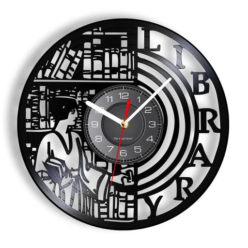 Vintage Vinyl Record Wall Clock for Book Lovers