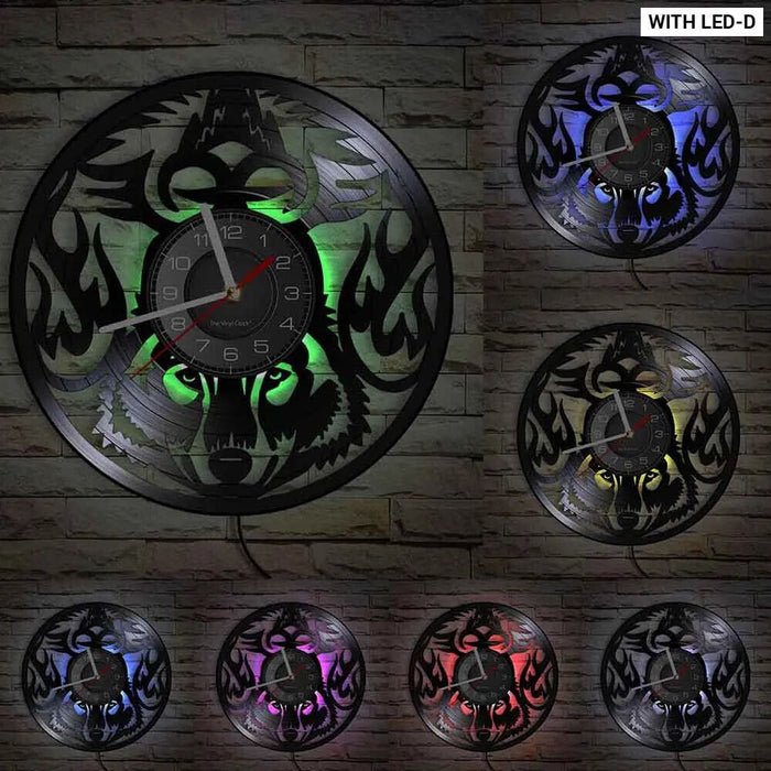 Vintage Wolf Wall Clock for Wildlife Lovers