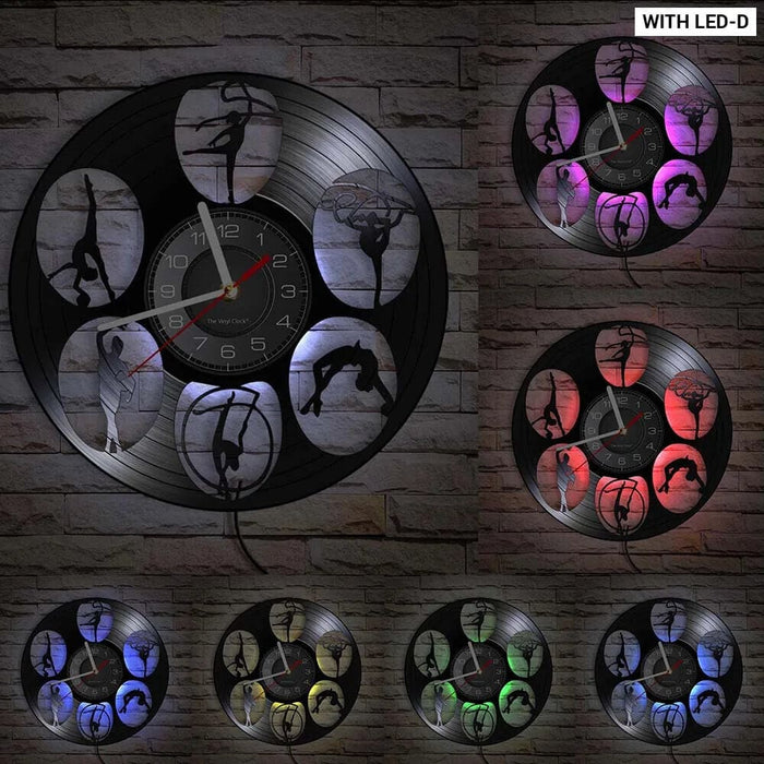 Vinyl Record Gymnastics Wall Clock