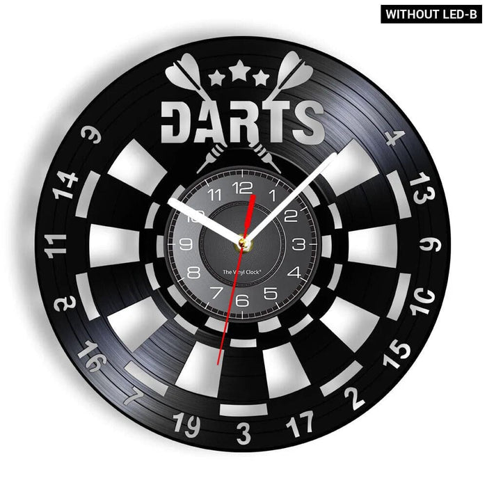 Vinyl Record Wall Clock for Darts Game Room