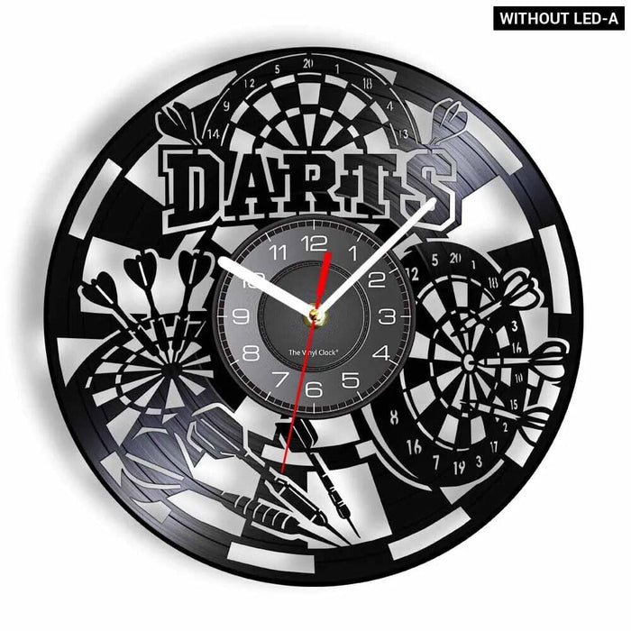 Vinyl Record Wall Clock for Darts Game Room