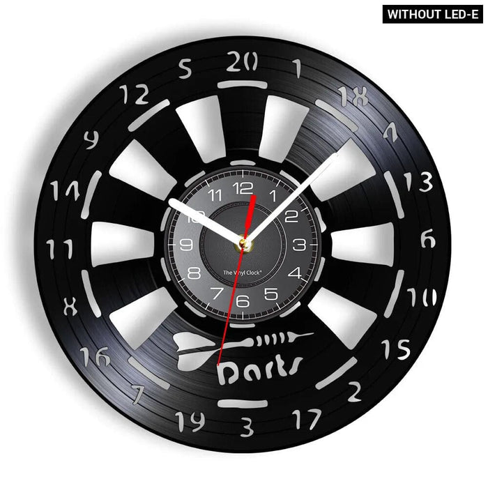 Vinyl Record Wall Clock for Darts Game Room