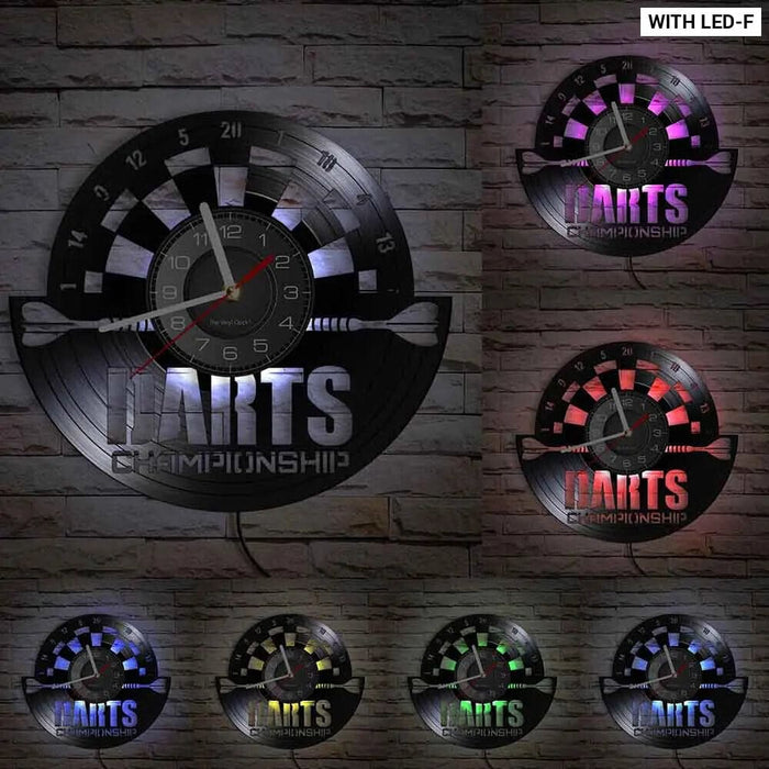 Vinyl Record Wall Clock for Darts Game Room