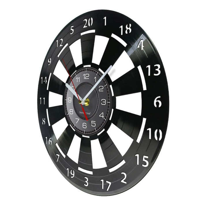 Vinyl Record Wall Clock for Darts Game Room