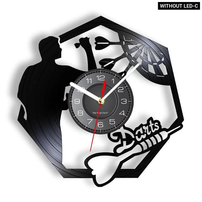 Vinyl Record Wall Clock for Darts Game Room