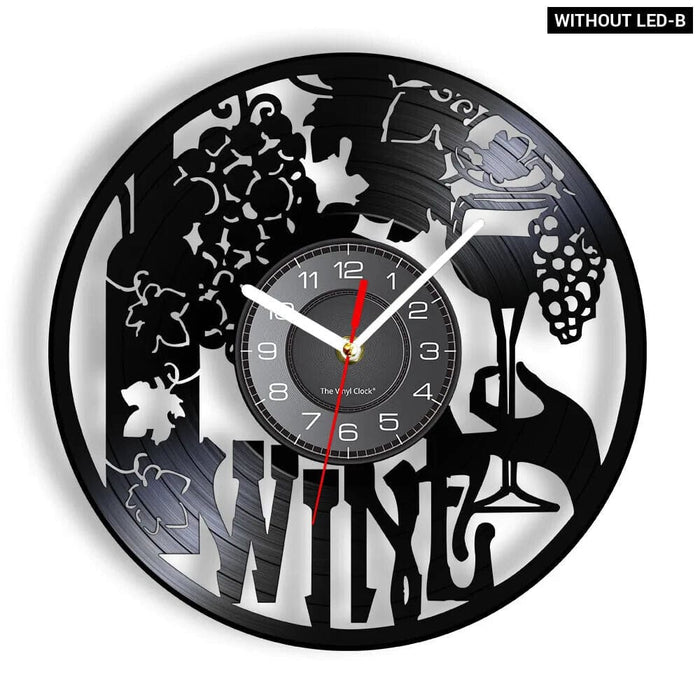 Vinyl Record Wine Logo Wall Clock